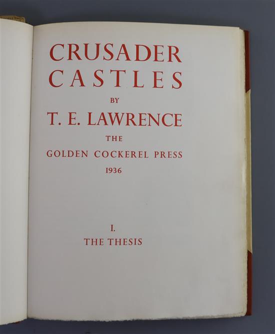 Golden Cockerel Press - Lawrence, Thomas Edward - Crusader Castles, one of 1000, 2 vols, original half